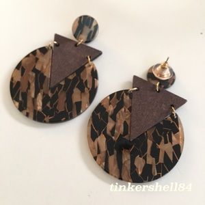 Jewelry - Acrylic Wood Tortoiseshell Geo Statement Earrings Jewelry - Acrylic Wood Tortoiseshell Geo Statement Earrings